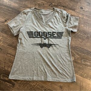 Gray Graphic Tee with Goose Design top gun plane fan merch gear
